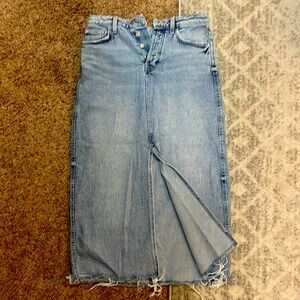 Zara Denim Skirt - raw hem